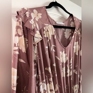 Calista Mauve Floral Dress